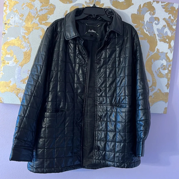 Sam Edelman Size Large Black Faux Leather Quilted Jacket‎ - Picture 9 of 12